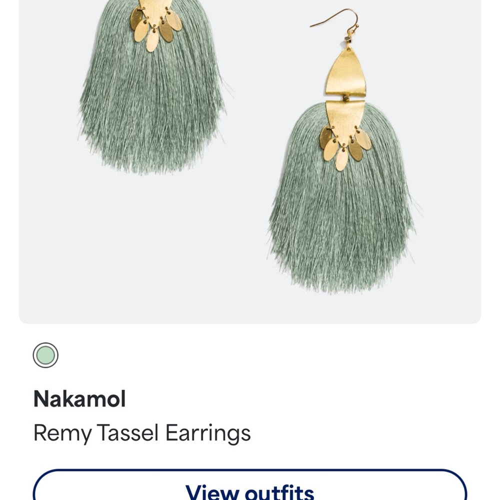 Nakamol Green Tassel Earrings